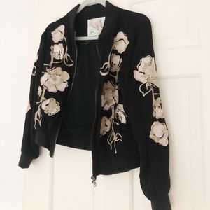 Black and Gold Floral BOMBER JACKET ✨✨